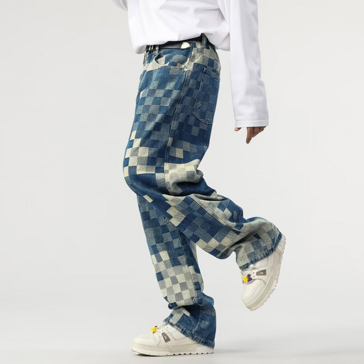 Pixel Patch Denim Pants