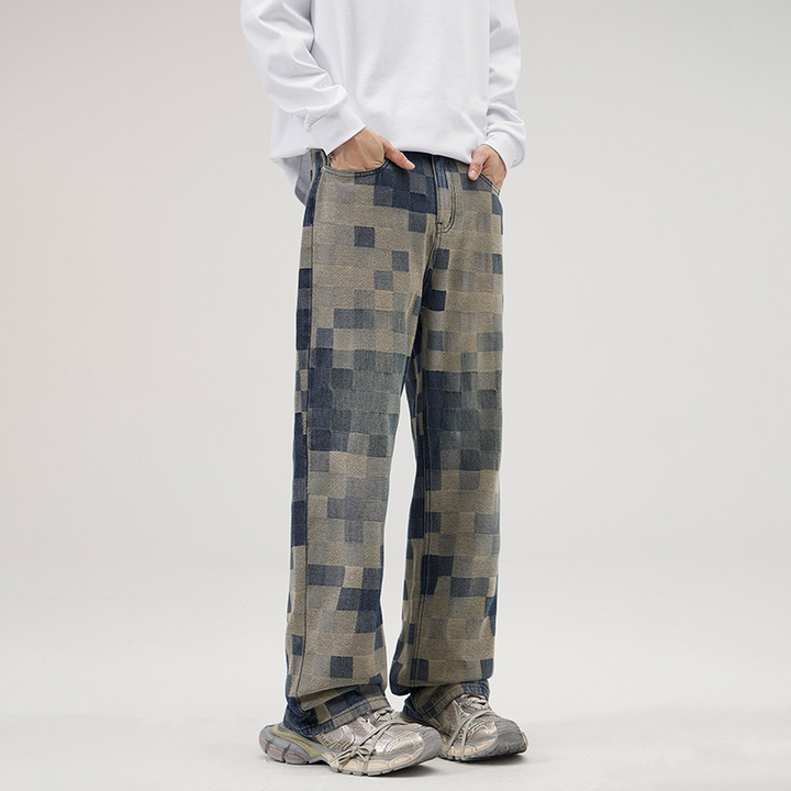 Pixel Patch Denim Pants