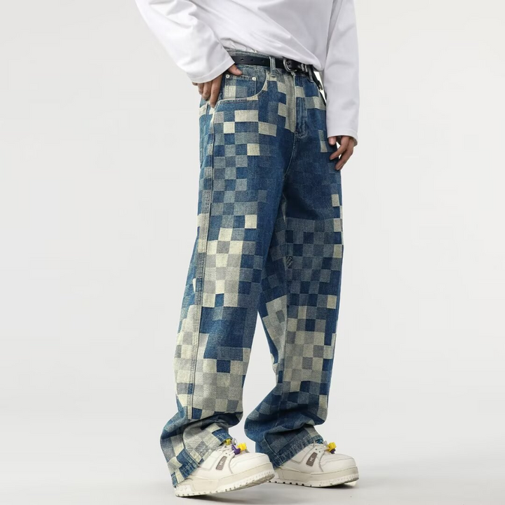 Pixel Patch Denim Pants
