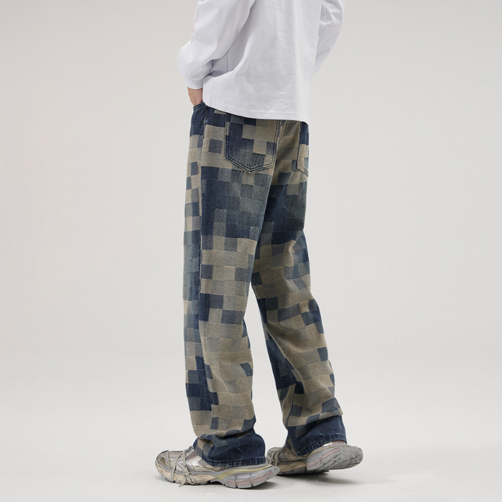 Pixel Patch Denim Pants