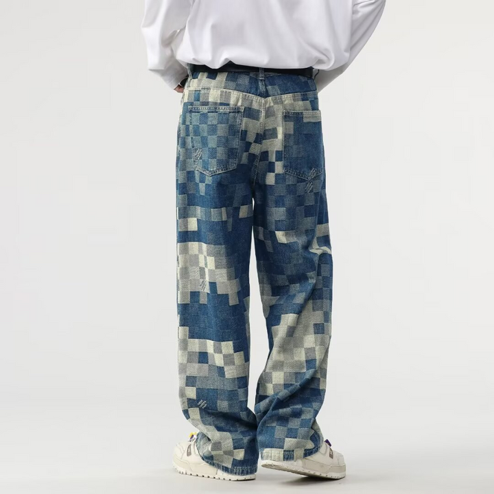 Pixel Patch Denim Pants