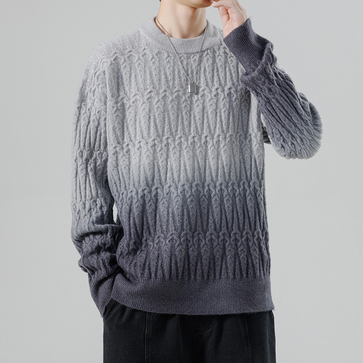 Ombrè Textured Knit Crewneck
