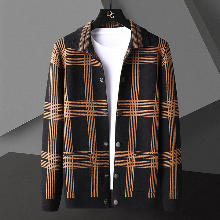 Saffré Plaid Knit Cardigan
