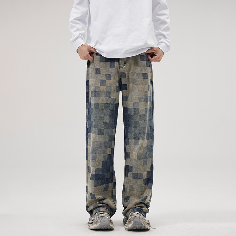Pixel Patch Denim Pants