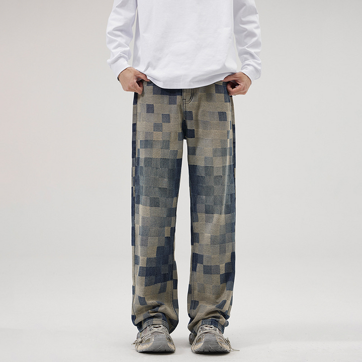 Pixel Patch Denim Pants
