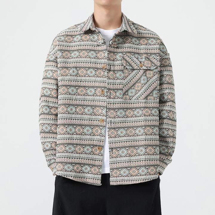 Ethnical Geometric Shirt-Jacket
