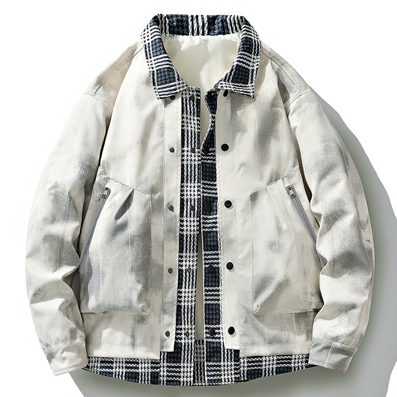 Cloud-Wash Denim Bomber Jacket