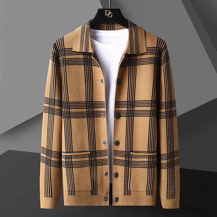 Saffré Plaid Knit Cardigan