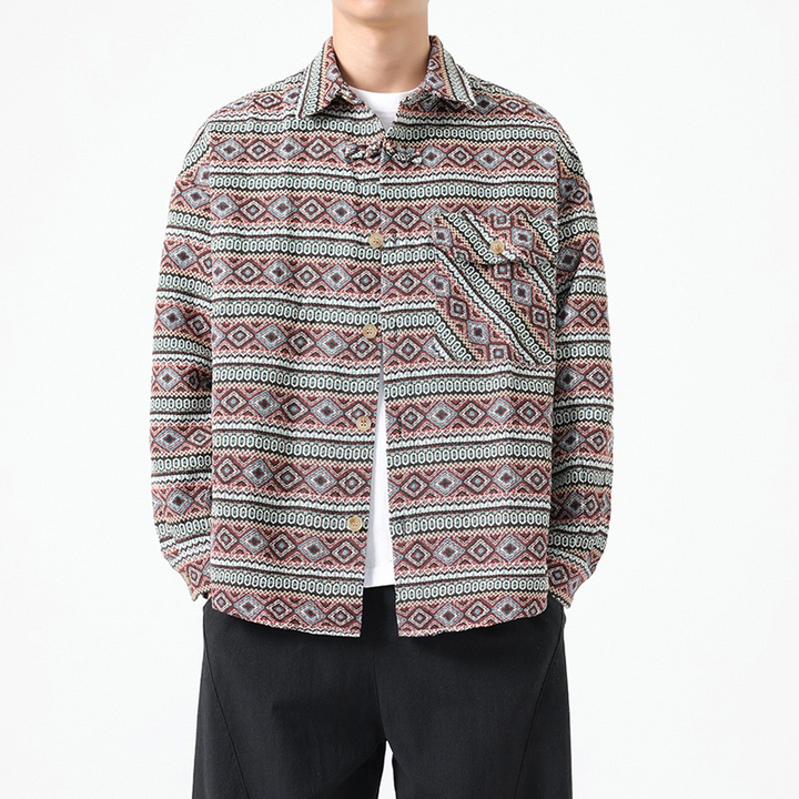 Ethnical Geometric Shirt-Jacket