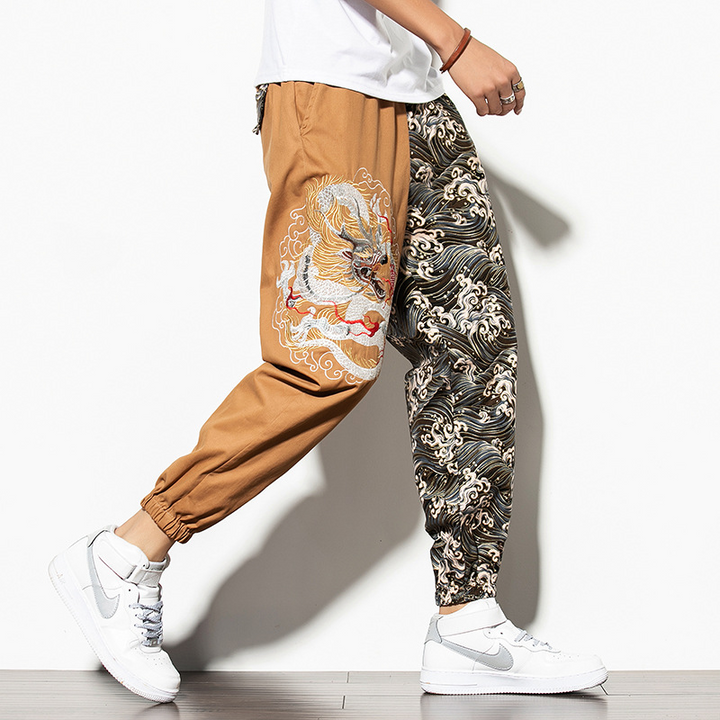 Kyoto Dragon Embroidered Joggers