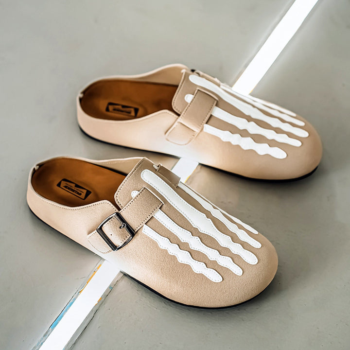 Marrow Buckle Clog Mule — Beige