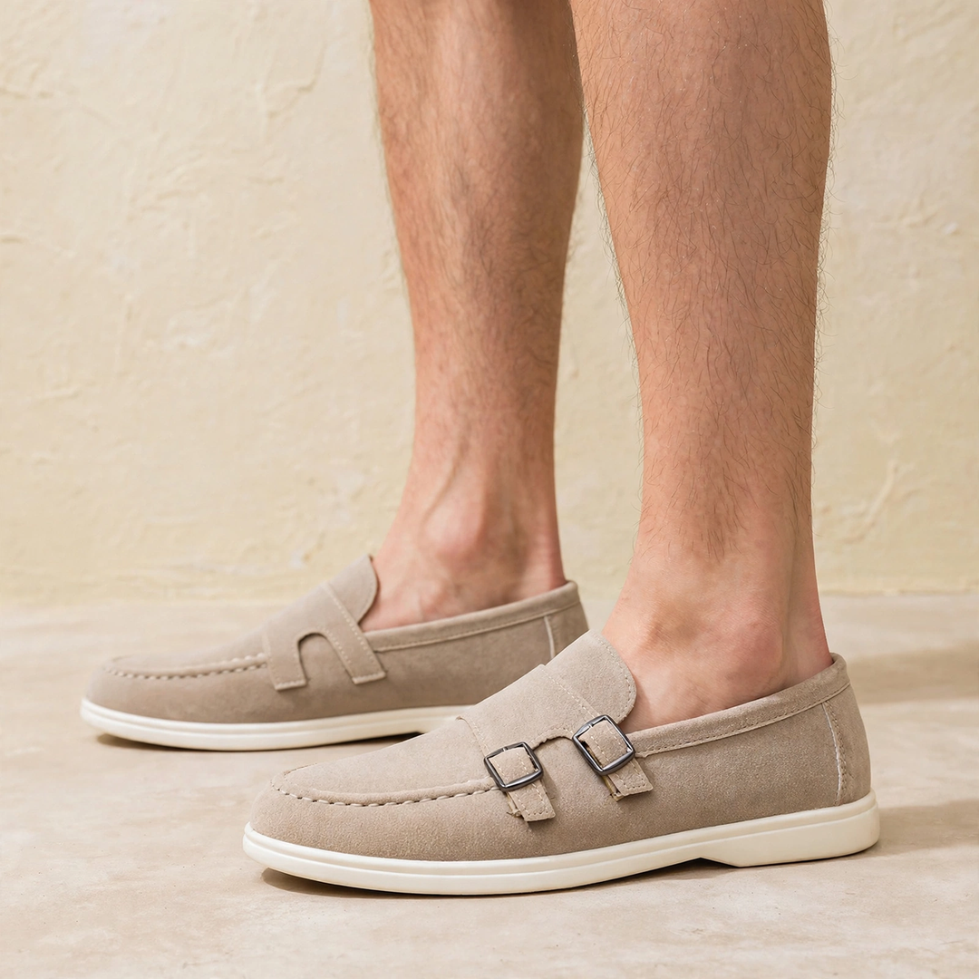 Cloister Double-Buckle Suede Loafer