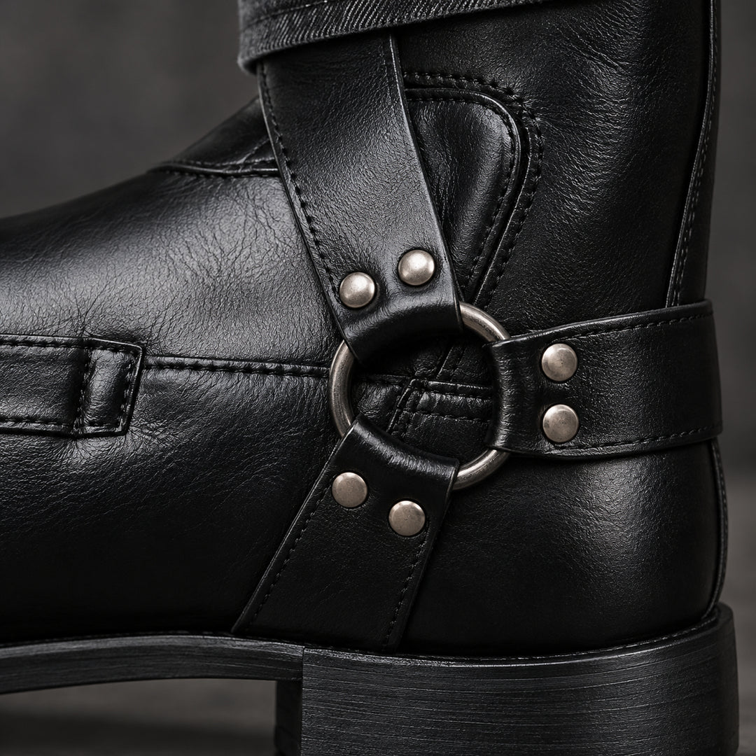 Cheyenne Harness Moto Boot — Black