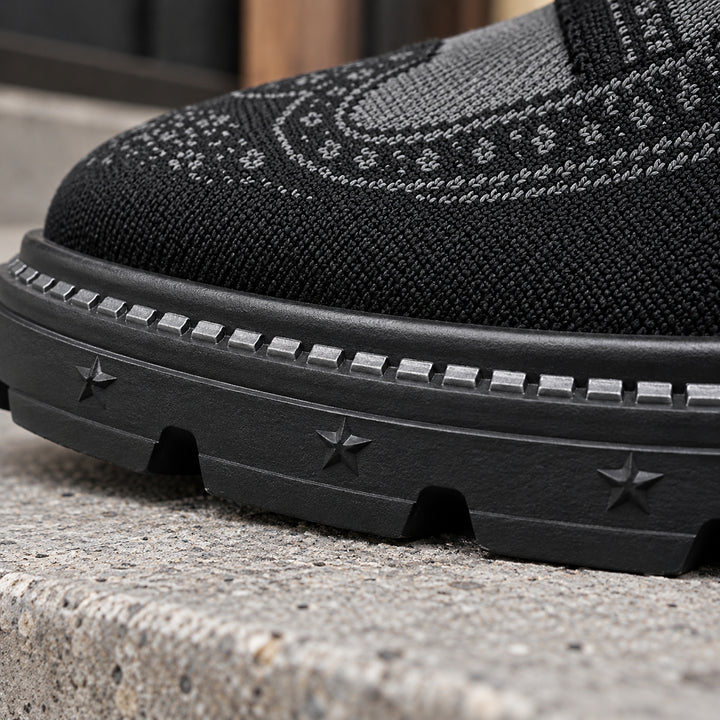 Ashby Knit Brogue Derby — Black