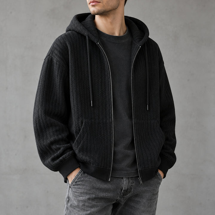 Thornton Knit Hooded Jacket — Black