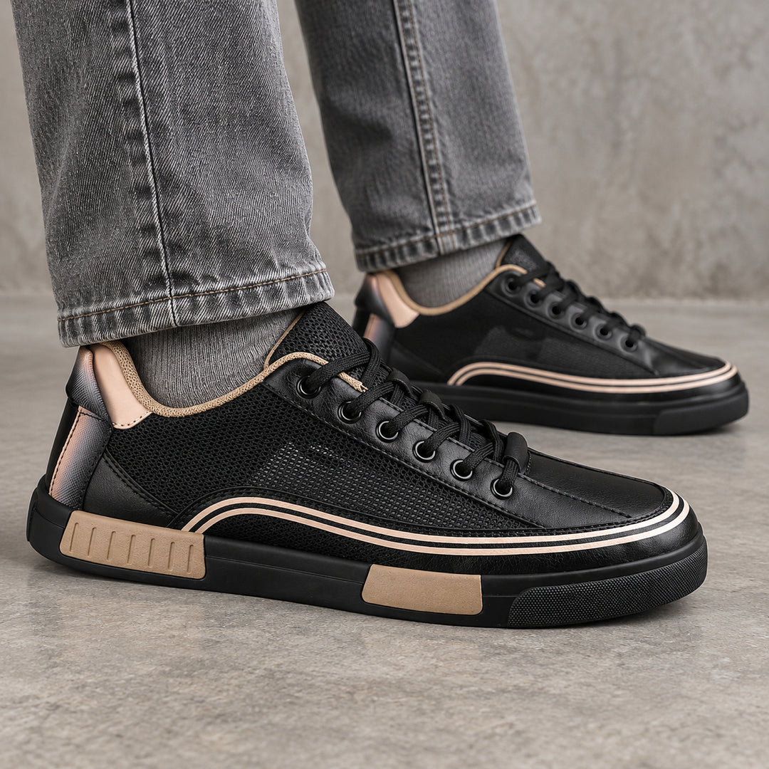 Ashworth Striped Court Sneaker — Black