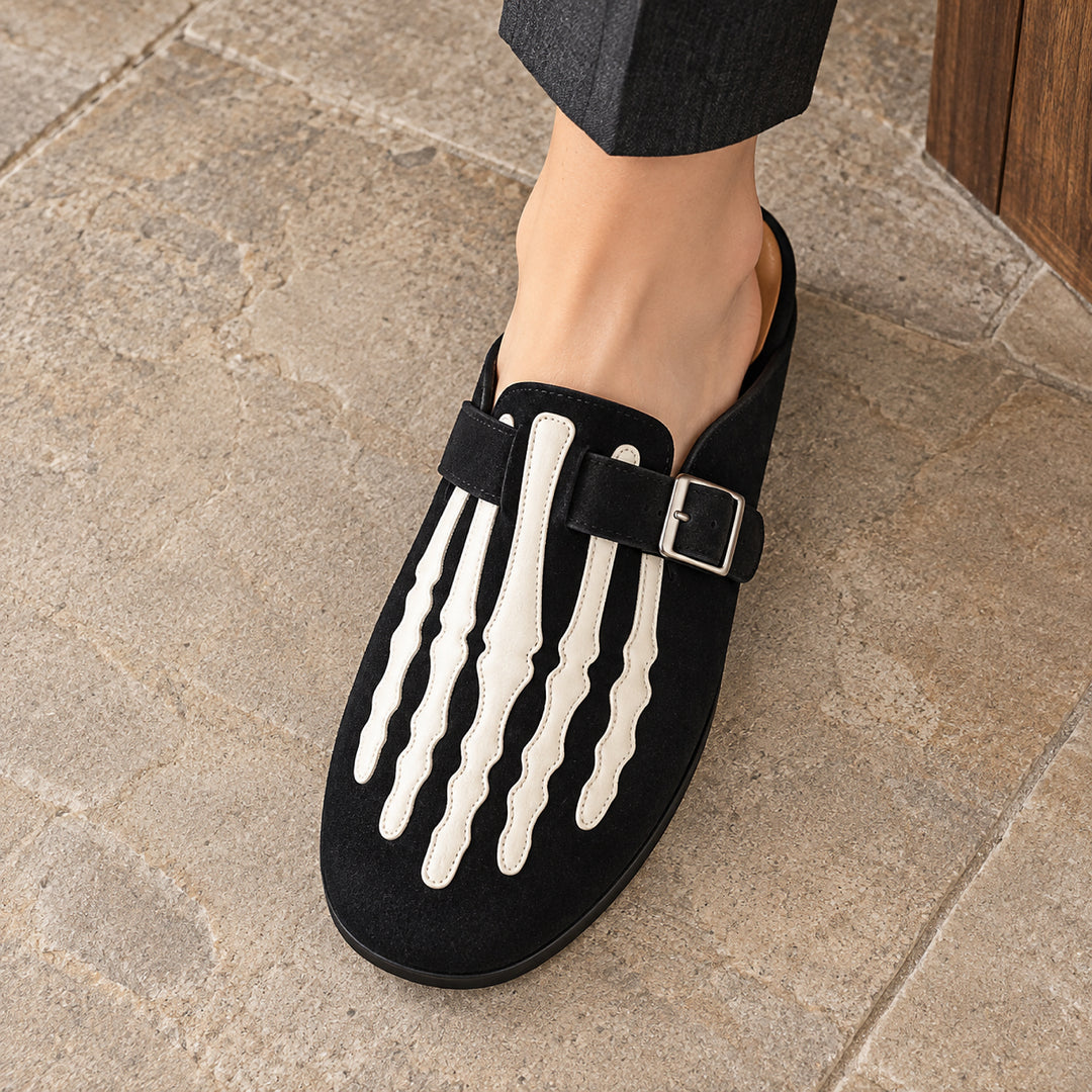 Marrow Buckle Clog Mule — Black