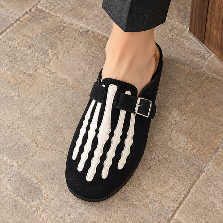 Marrow Buckle Clog Mule — Black