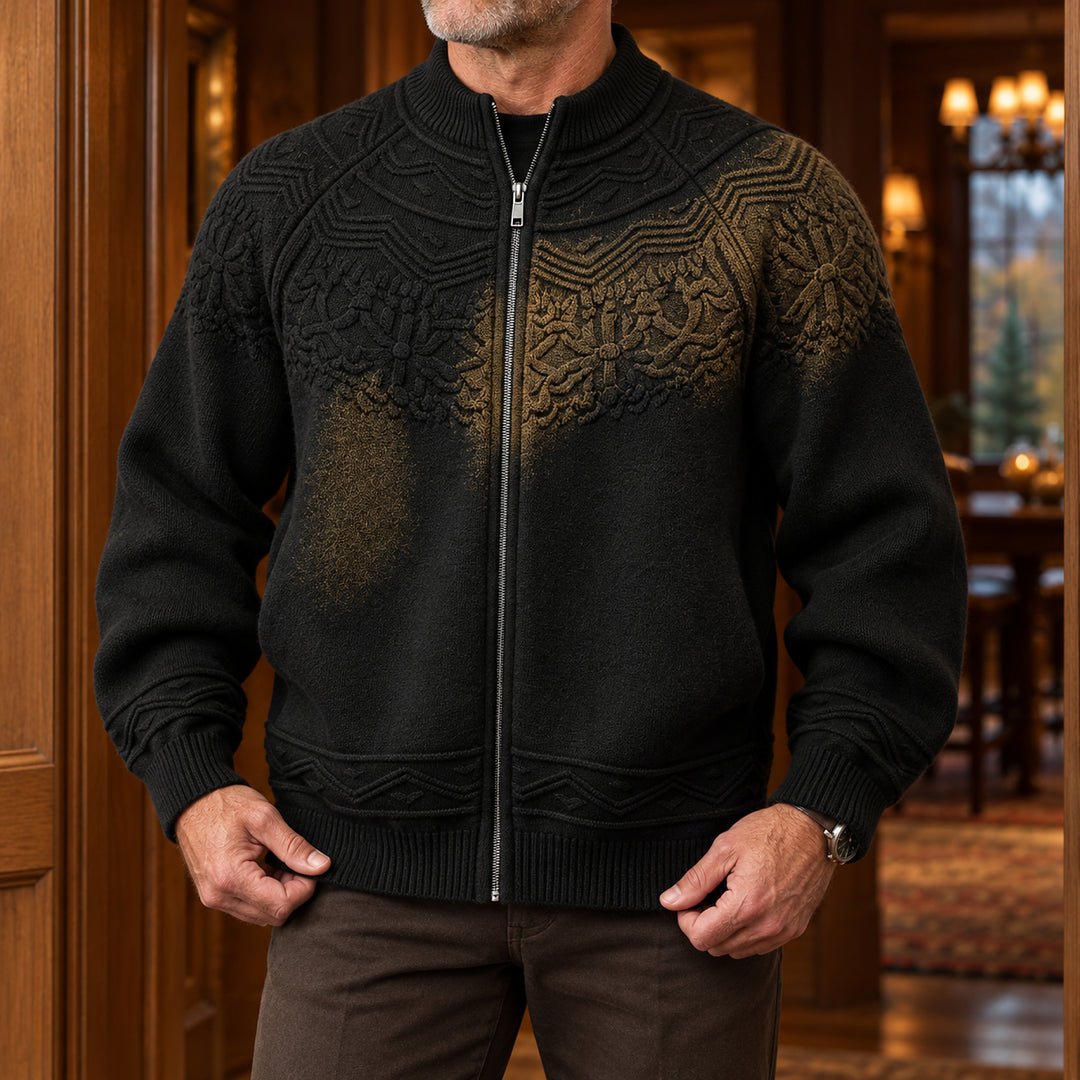 Bergen Textured Knit Jacket — Black