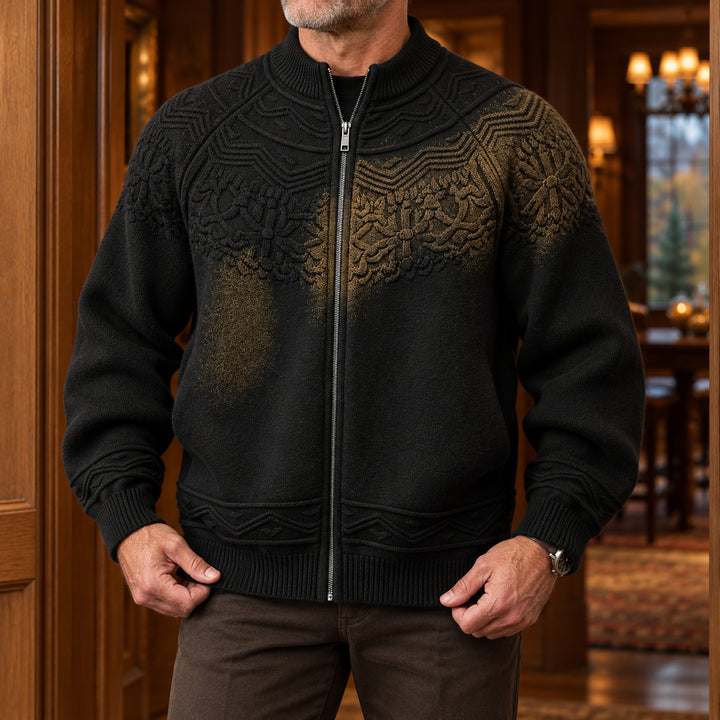 Bergen Textured Knit Jacket — Black
