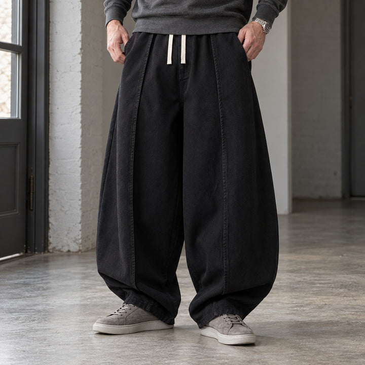 Sunday Balloon-Leg Denims — Black