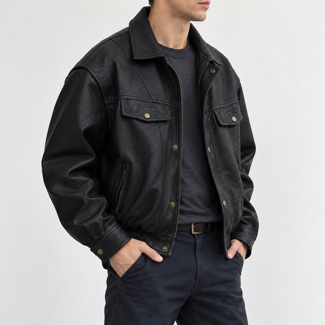 Riderline Matte Bomber Jacket — Black