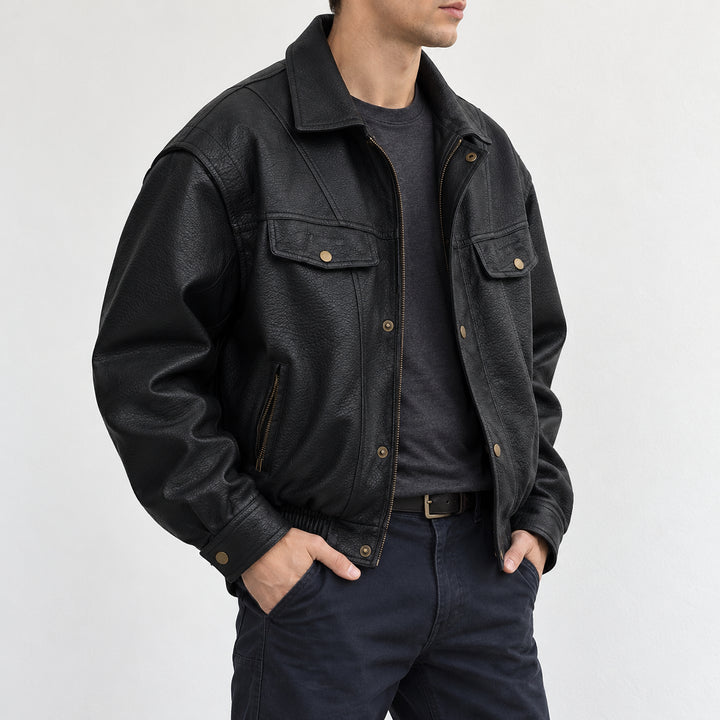 Riderline Matte Bomber Jacket — Black