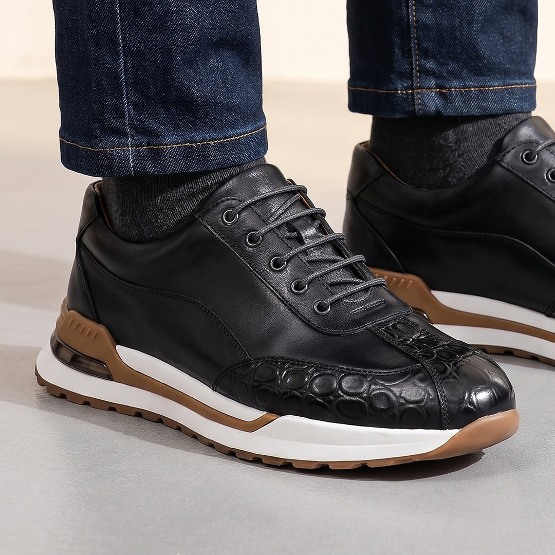 Bremont Patina Leather Sneaker — Black