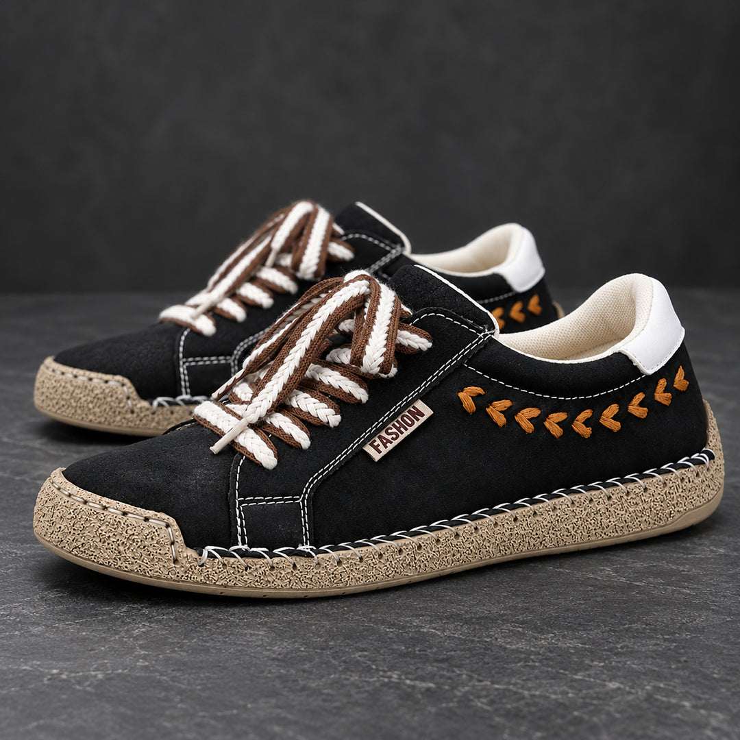 Arlo Hand-Stitched Sneaker — Black