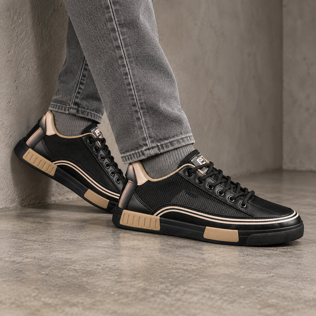 Ashworth Striped Court Sneaker — Black