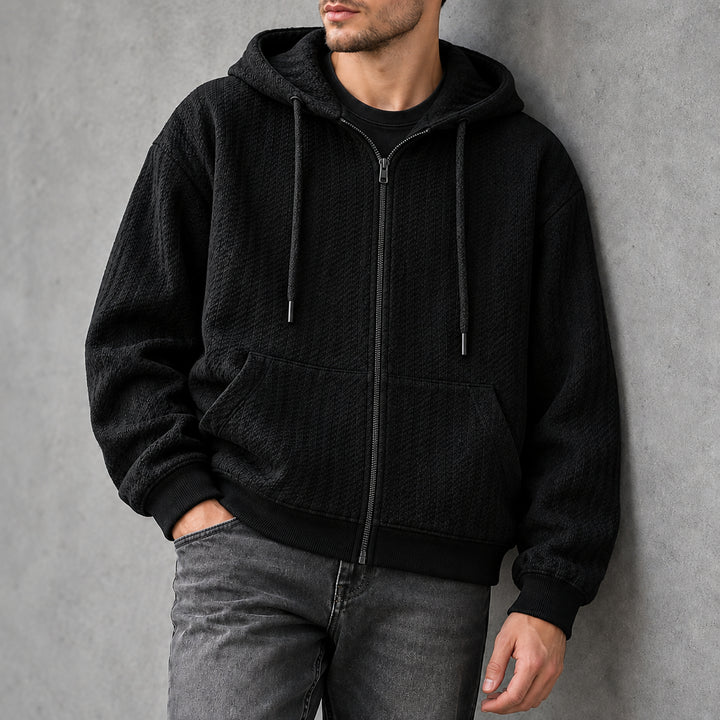 Thornton Knit Hooded Jacket — Black