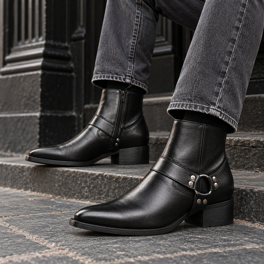 Cheyenne Harness Moto Boot — Black