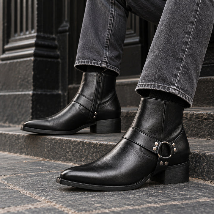 Cheyenne Harness Moto Boot — Black