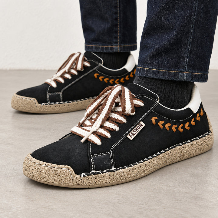 Arlo Hand-Stitched Sneaker — Black