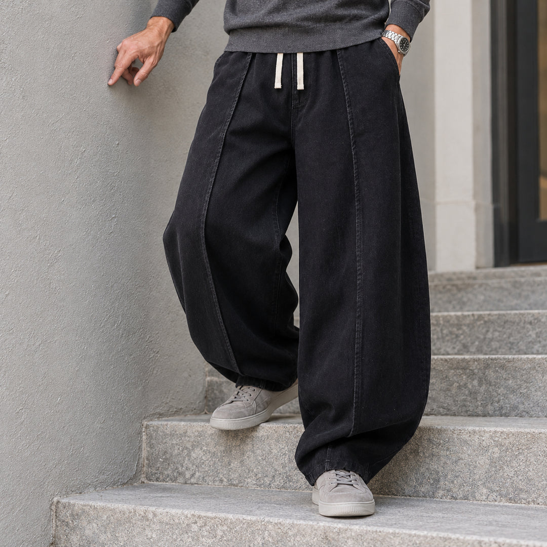 Sunday Balloon-Leg Denims — Black