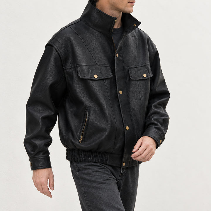 Riderline Matte Bomber Jacket — Black