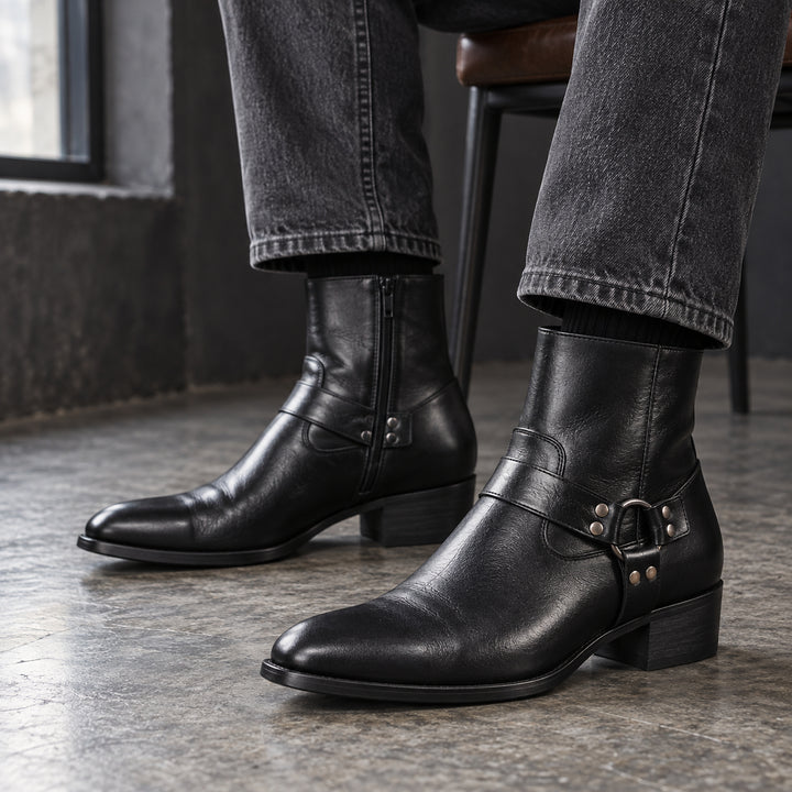 Cheyenne Harness Moto Boot — Black