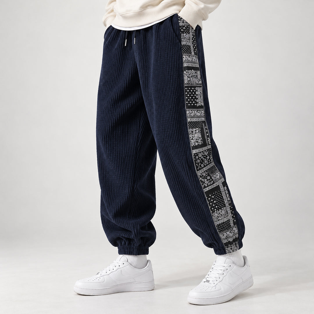 Bandera Paisley Corduroy Joggers — Black