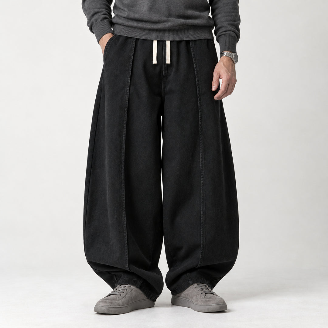 Sunday Balloon-Leg Denims — Black