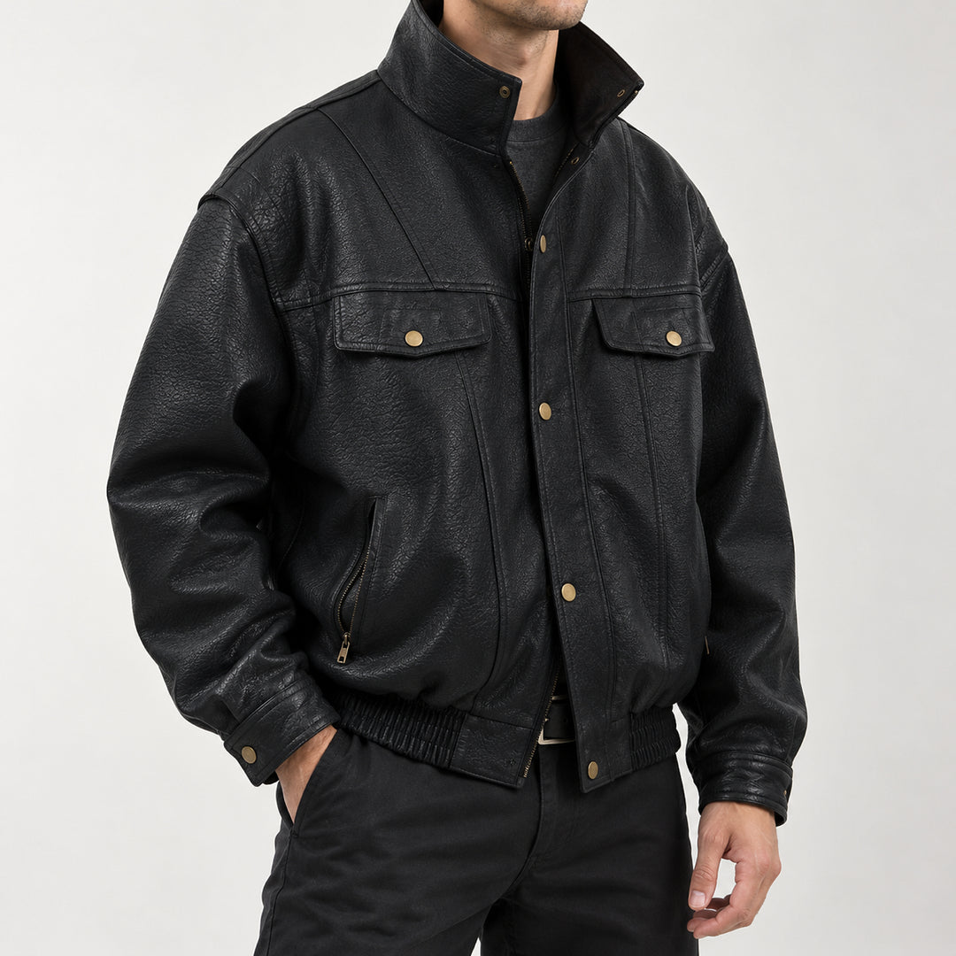 Riderline Matte Bomber Jacket — Black