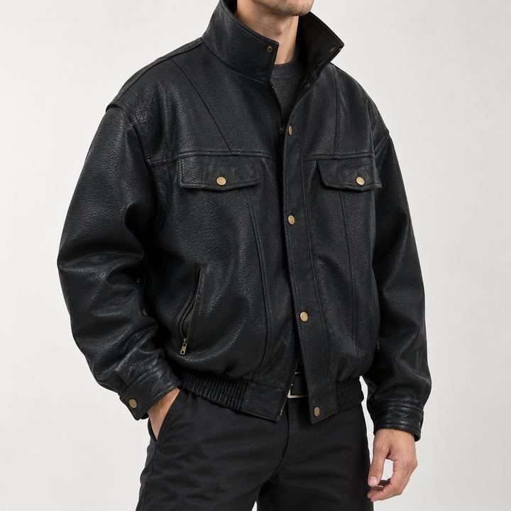 Riderline Matte Bomber Jacket — Black