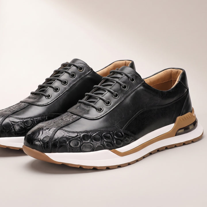 Bremont Patina Leather Sneaker — Black