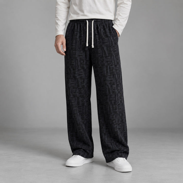 Parquet Corduroy Wide-Leg — Black