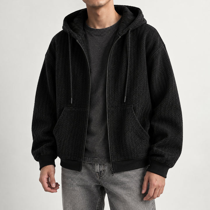 Thornton Knit Hooded Jacket — Black