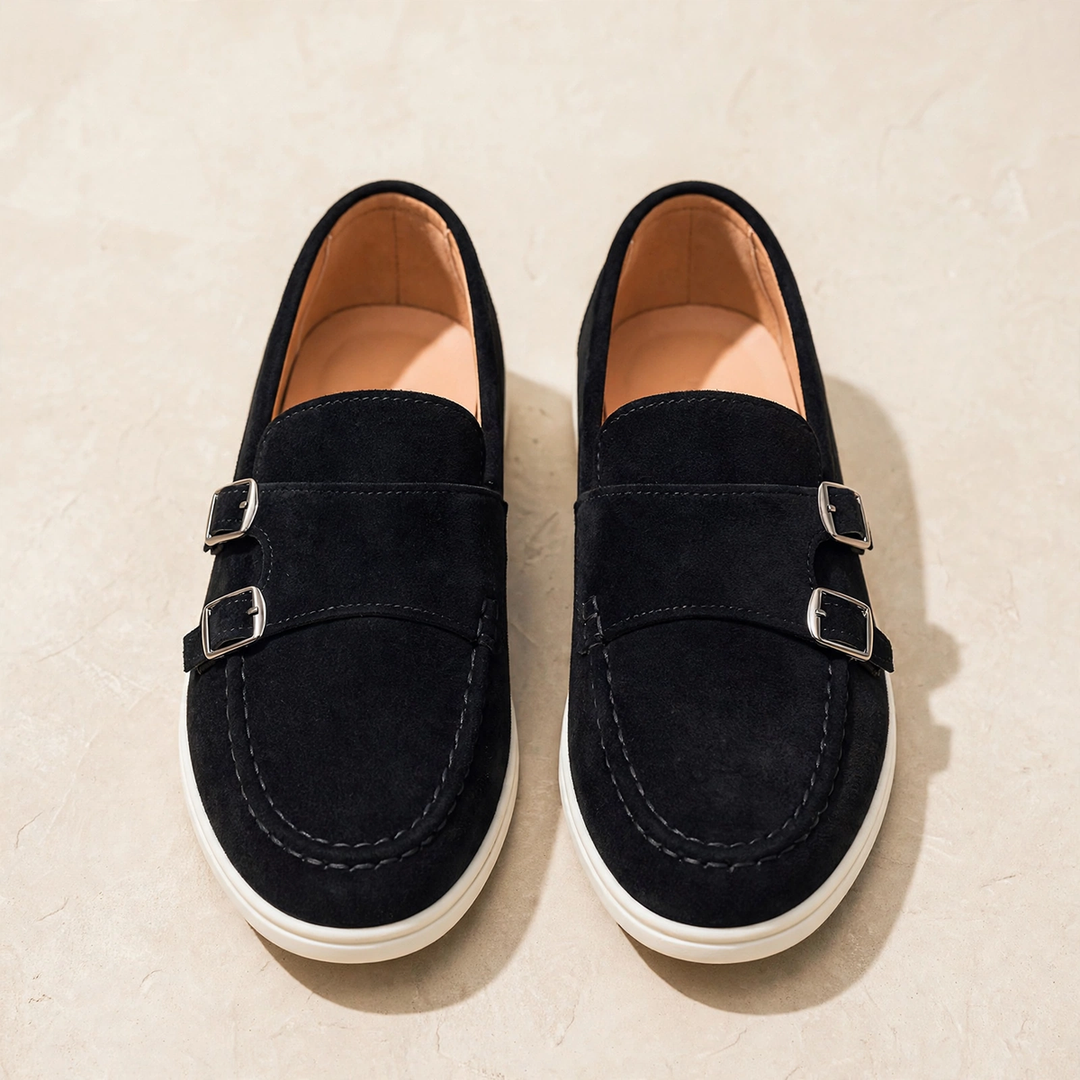 Cloister Double-Buckle Suede Loafer