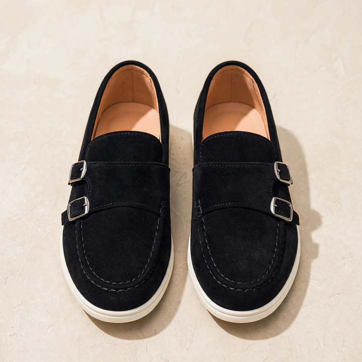 Cloister Double-Buckle Suede Loafer