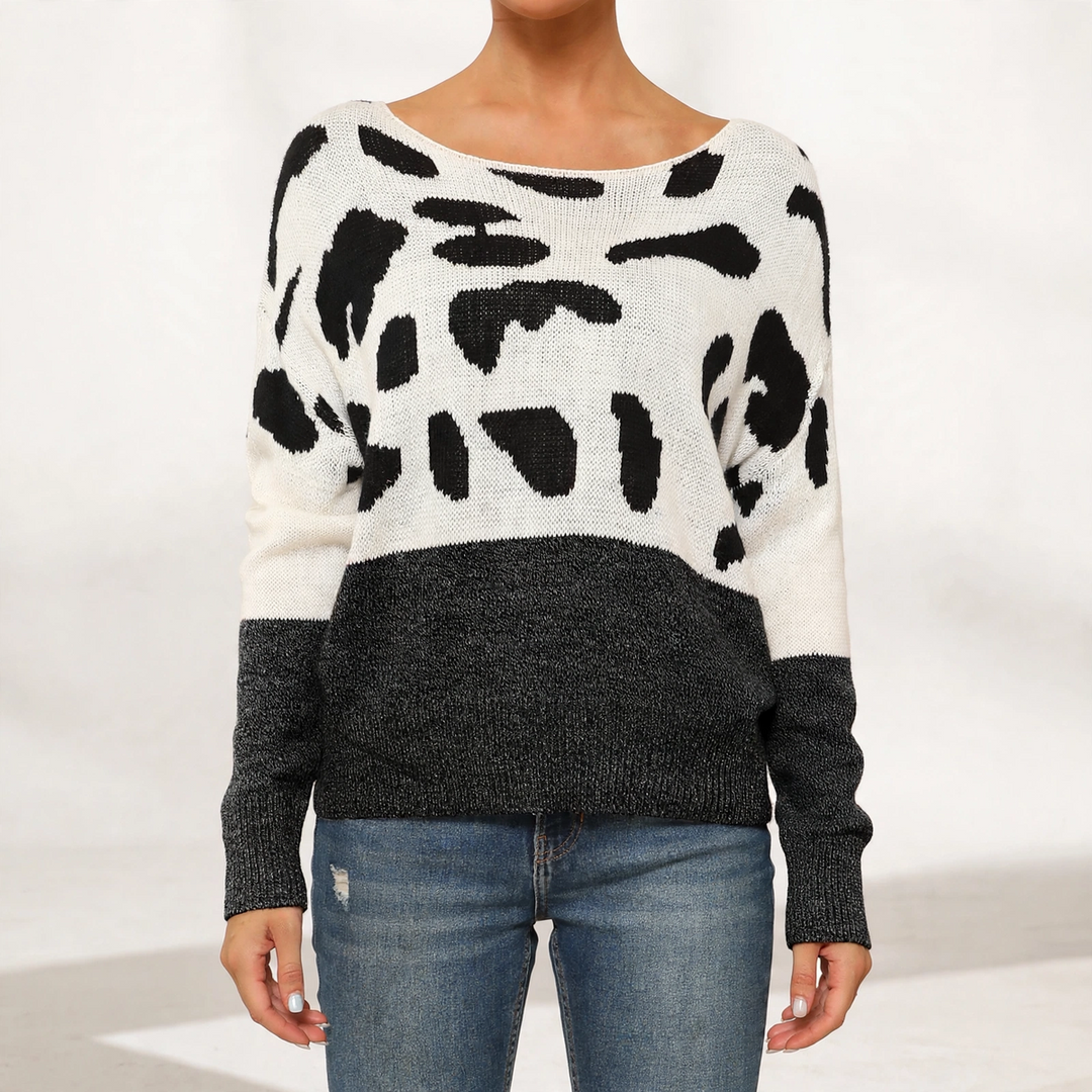 Rorschach Cow Print Sweater