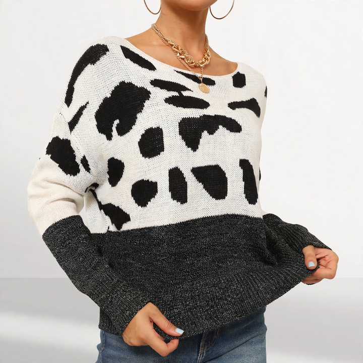 Rorschach Cow Print Sweater
