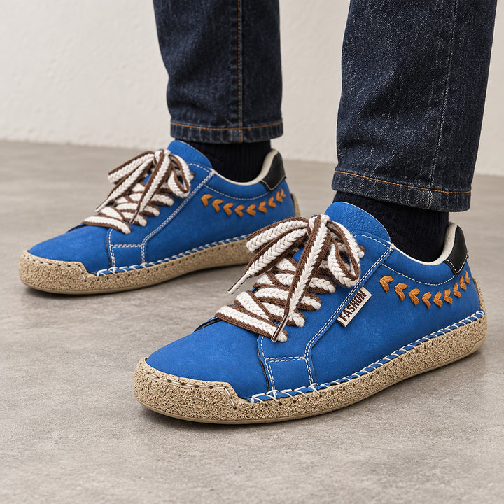 Arlo Hand-Stitched Sneaker — Blue