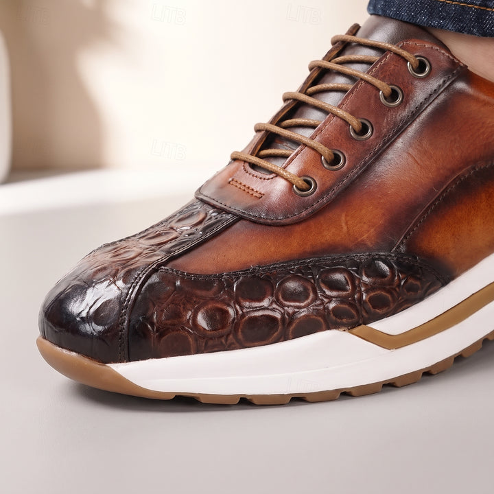 Bremont Patina Leather Sneaker — Brown